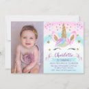 Search for unicorn photo birthday invitations Rainbow