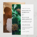 Search for emerald green and gold wedding invitations Botanical