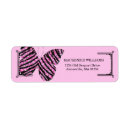 Search for pink butterfly return address labels Birthday