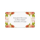 Search for peach flowers return address labels Peonies