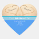 Search for hearts in sand stickers Coastal