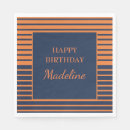 Search for navy and orange napkins Happy birthday