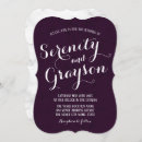 Search for plum and grey wedding invitations Purple
