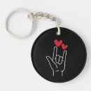 Search for sign language key rings Hard of hearing