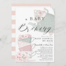 Search for baby is brewing tea invitations Elegant