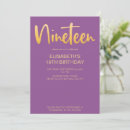 Search for purple 19th birthday invitations For her
