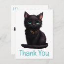 Search for black cat thank you postcards Kitty