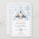 Search for bear 1st birthday invitations For kids