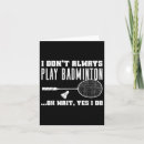 Search for badminton lover postcards Birthday
