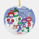 Search for snowman family christmas tree decorations Xmas