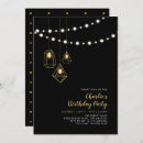 Search for black light birthday invitations Gold
