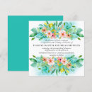 Search for pink and turquoise wedding invitations Botanical
