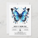 Search for blue butterfly birthday invitations Boy