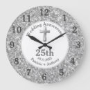 Search for silver wedding anniversary clocks Glitter