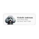 Search for white poodle return address labels Dog