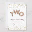 Search for girl second birthday invitations Elegant