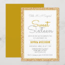 Search for sweet 16 invitations Gold glitter