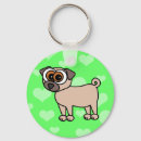 Search for pug cartoon key rings Puggle