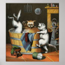 Search for cat bath art Vintage
