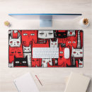 Search for black and white doodle mousepads Red
