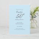 Search for blue 50th birthday invitations Minimalist