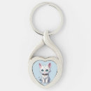 Search for white cat designs key rings Kitten