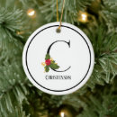 Search for letter c christmas tree decorations Holly
