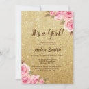 Search for glamour baby shower invitations Gold glitter