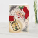 Search for vintage lantern christmas cards Santa