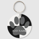 Search for black and white dog key rings Paw