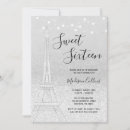 Search for night in paris sweet 16 invitations Grey