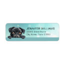 Search for pug dog return address labels Puppy