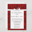 Search for black white red damask invitations Vintage