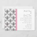 Search for pink damask wedding invitations Black