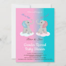 Search for elephant gender reveal invitations Light blue