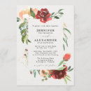 Search for burgundy floral wedding invitations Greenery