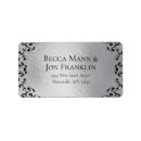 Search for silver black return address labels Swirls