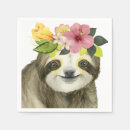 Search for sloth napkins Watercolor