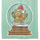 Search for funny christmas shower curtains Cat