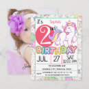 Search for unicorn 2nd birthday invitations Second