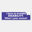 Search for invisible disability bumper stickers Parking