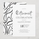Search for black and white retirement invitations Modern