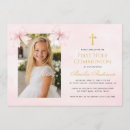 Search for gold cross first communion invitations Watercolor