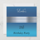 Search for 25th silver birthday invitations Blue