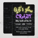 Search for glow 13th birthday invitations Black