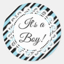 Search for boys black blue baby shower stickers White