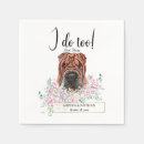 Search for dog cocktail wedding napkins Watercolor