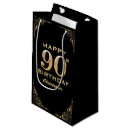 Search for 90th birthday gift bags Black and gold