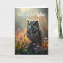 Search for wildlife birthday cards Owl