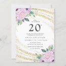 Search for purple rose gold birthday invitations Glitter